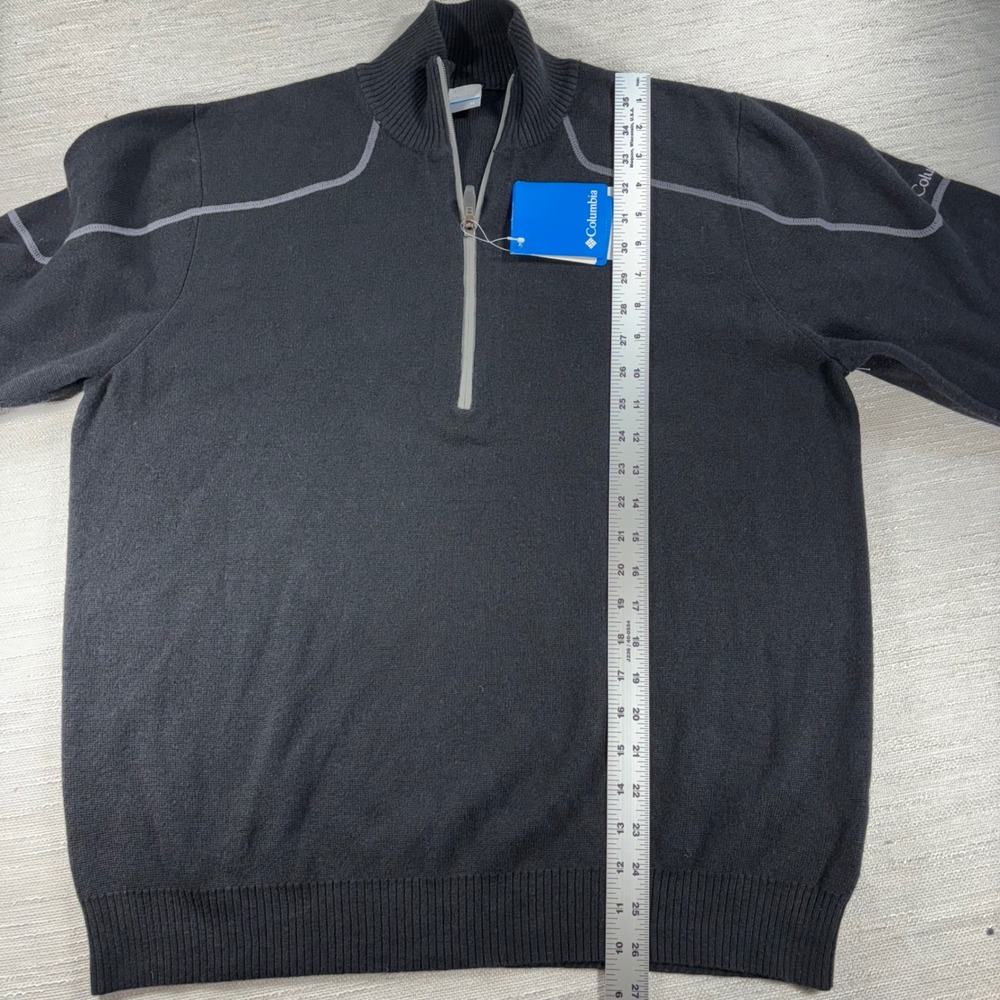NEW Columbia Men's XL Sweater Half-zip Black Gray Pullover Detail Gorpcore - Picture 8 of 9